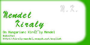 mendel kiraly business card